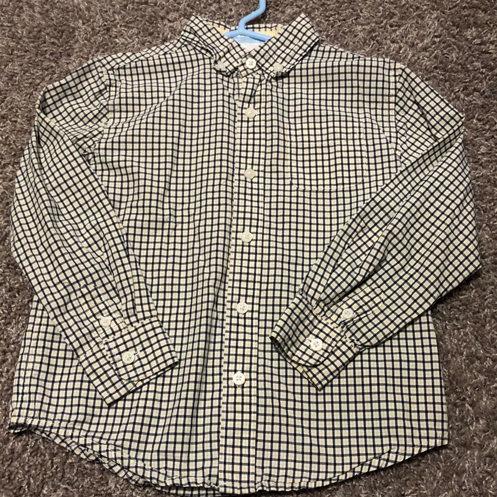 JANIE AND JACK boys checked button down size 5